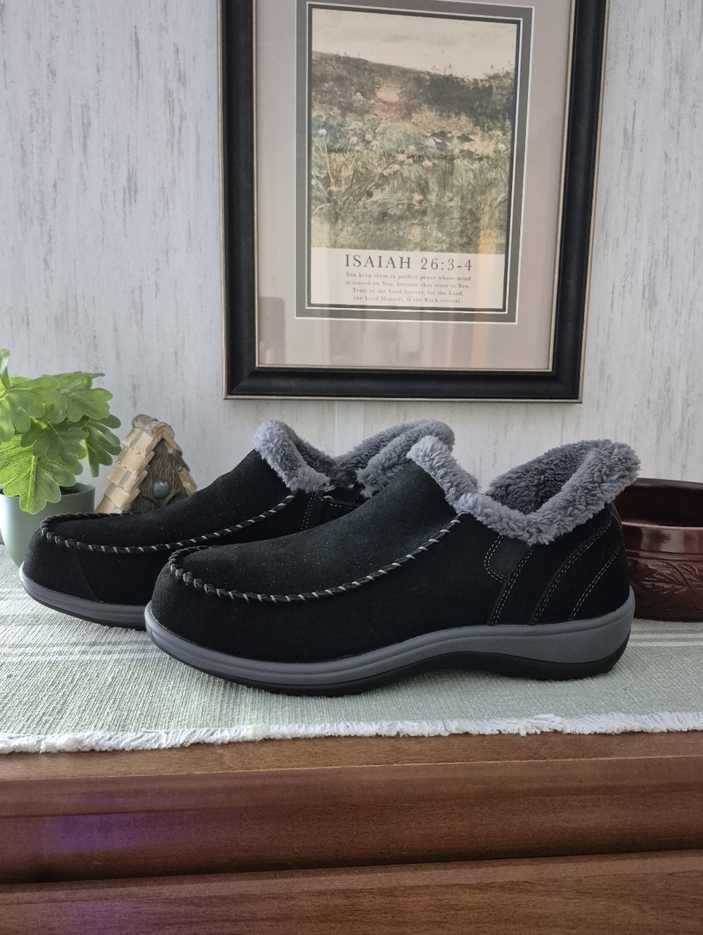 Orthofeet Lorin Hands Free Slip On Shoes, Women's Size 8.5 D Wide, Black